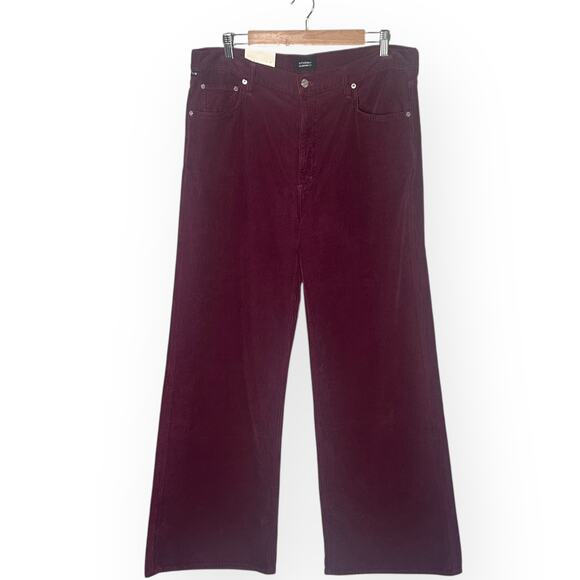 New $240 CITIZENS OF HUMANITY Paloma Corduroy Pants Wide Leg Baggy Red Hippie - Picture 3 of 13